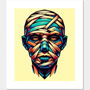 Colorful Geometric Mummy: Low Poly Artwork Posters and Art
